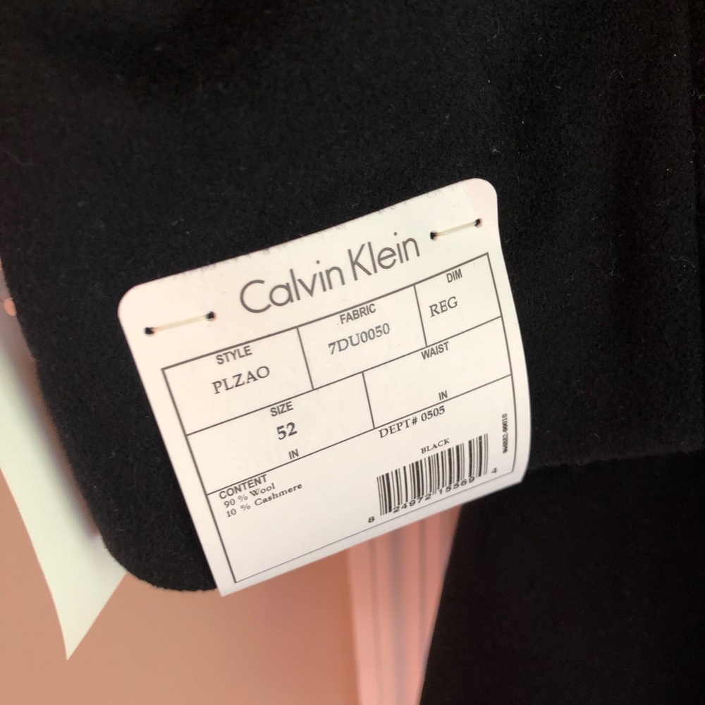 NWT Men’s Calvin Klein Dress Coat Black 52R WOW! - Picture 4 of 8